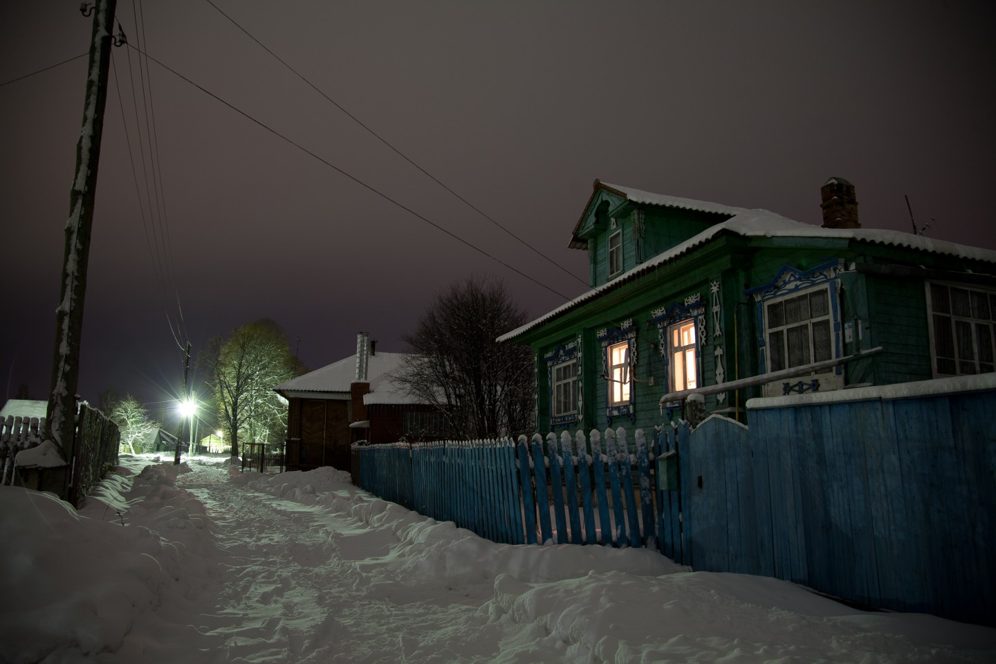 Фотография - Зимний вечер в деревне, автор - Артем Кашканов